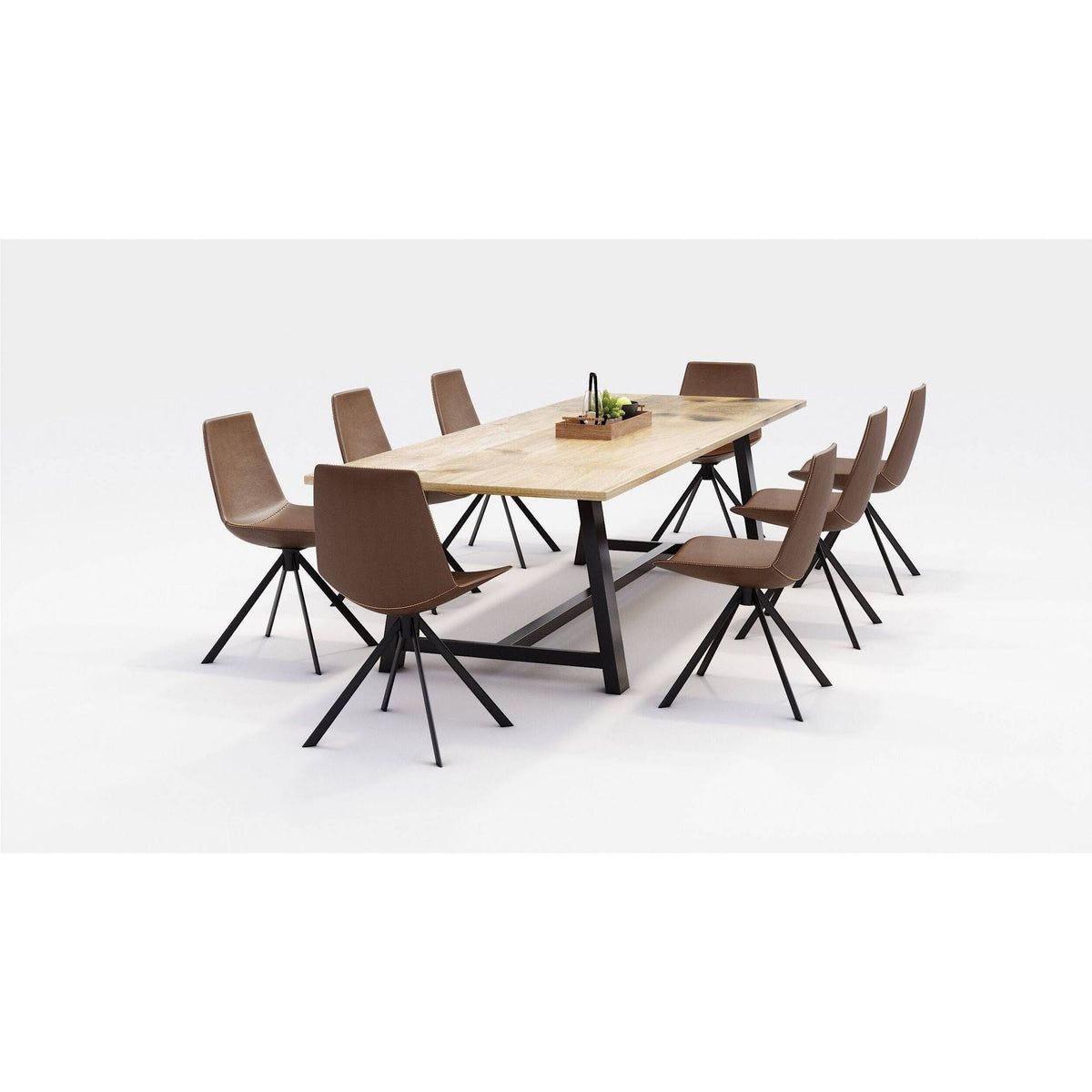 Brown Faux Leather Break Room Chair Q815104