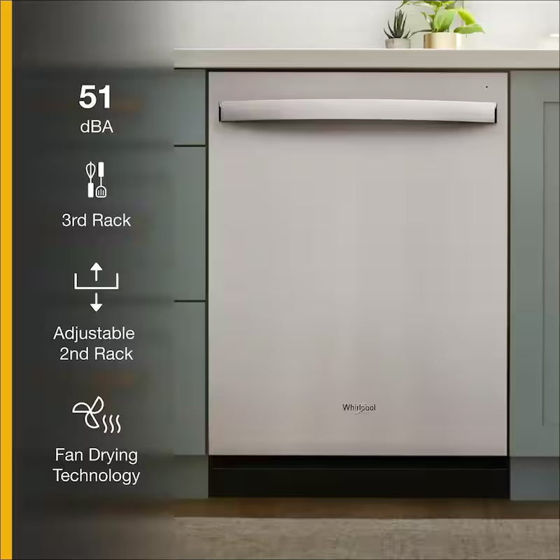 Fingerprint Resistant Stainless Steel Dishwasher with 3rd Rack A612