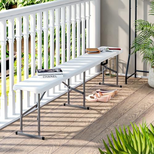 White 6ft Plastic Folding Bench 2 Pack O507731
