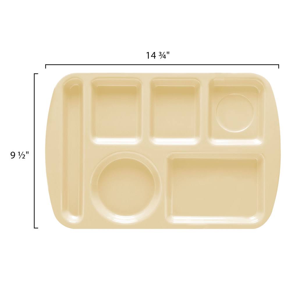 Tan School Cafeteria Compartment Tray W669