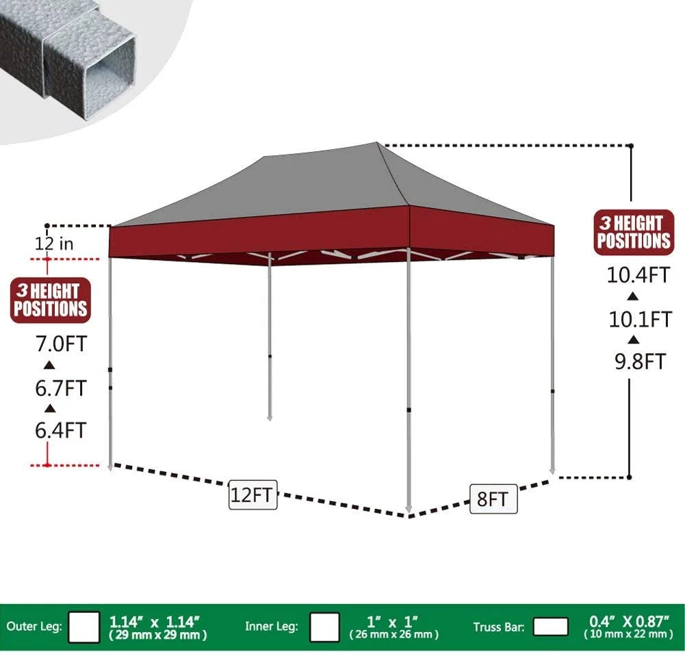 8 x 12 Instant Canopy Tent with Wheeled Storage Bag C58244