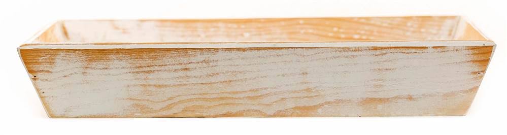 White Savon Violette Decorative Wood Tray F115969