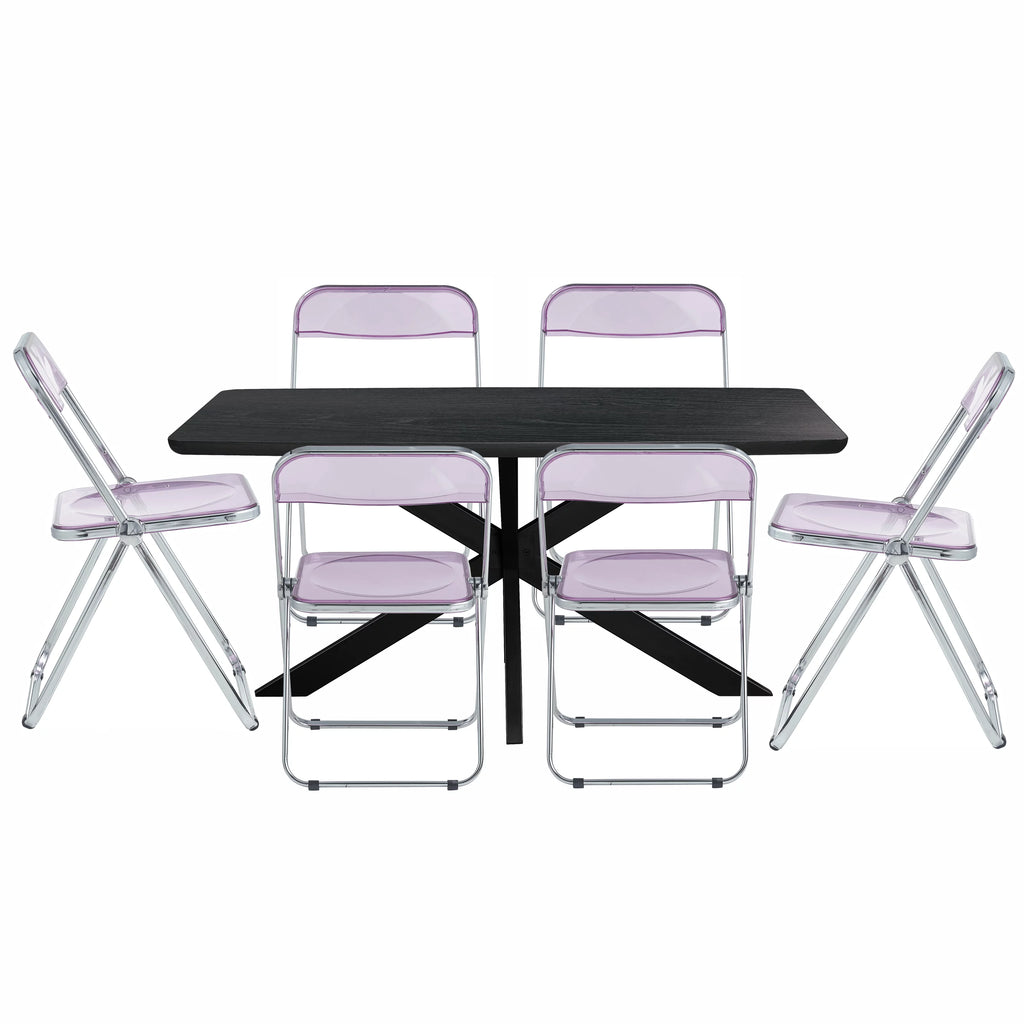 7-Piece Acrylic and Wood Dining Set I768891
