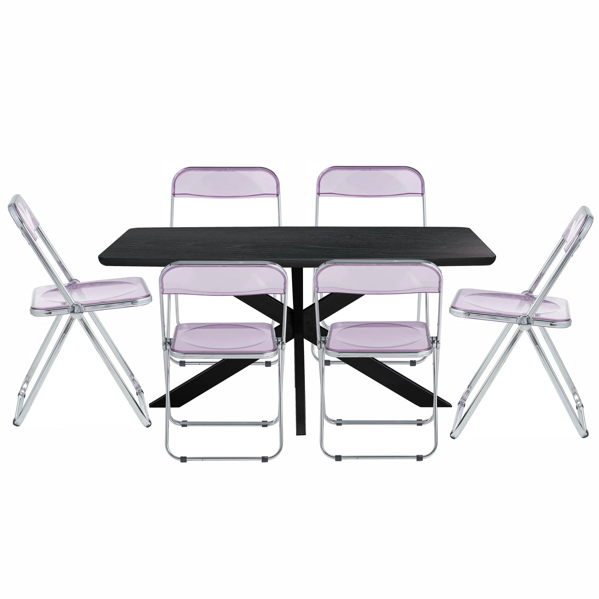 7-Piece Acrylic and Wood Dining Set I768891