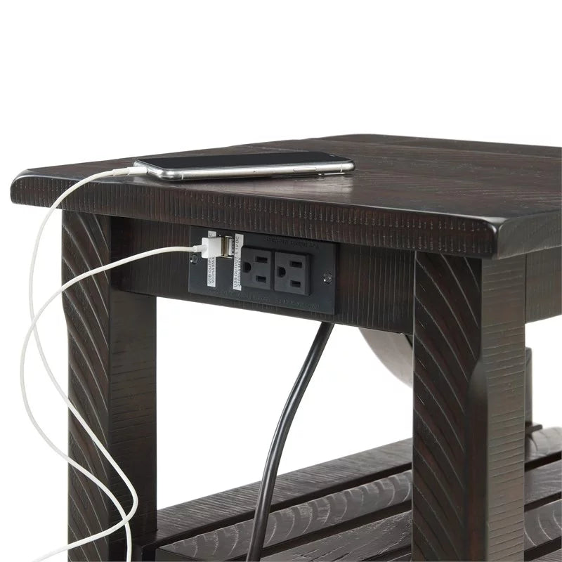 Espresso Coffee Table and Chairside Table Set J20928