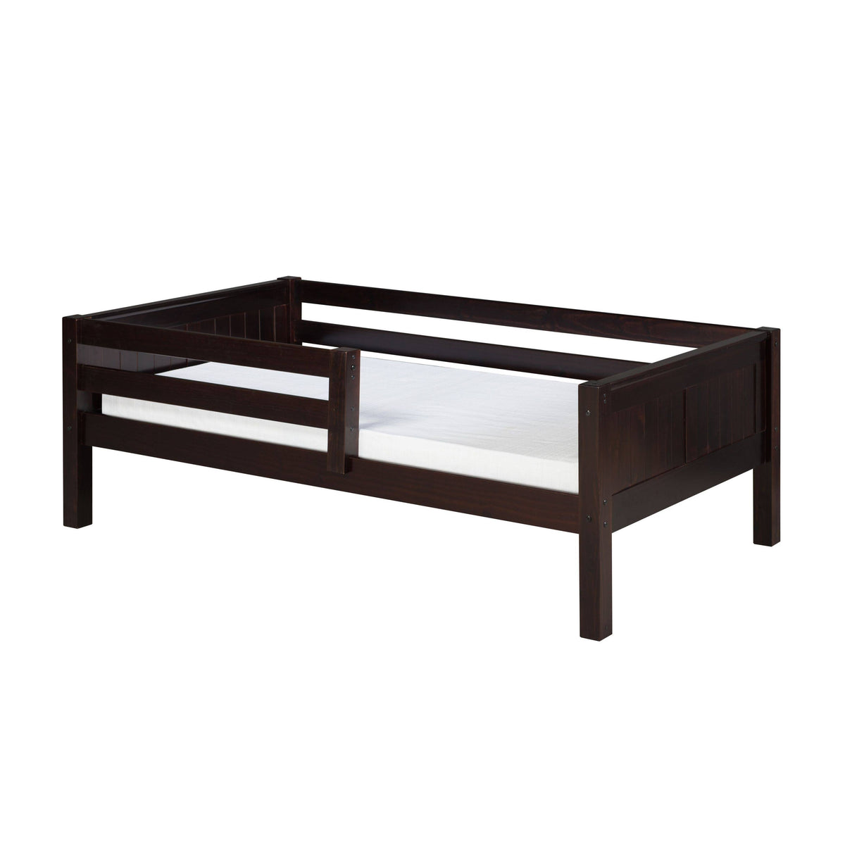 Twin Size Day Bed with Front Guard Rail and Panel Headboard A71546