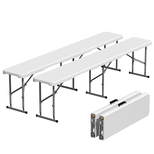 White 6ft Plastic Folding Bench 2 Pack O507731