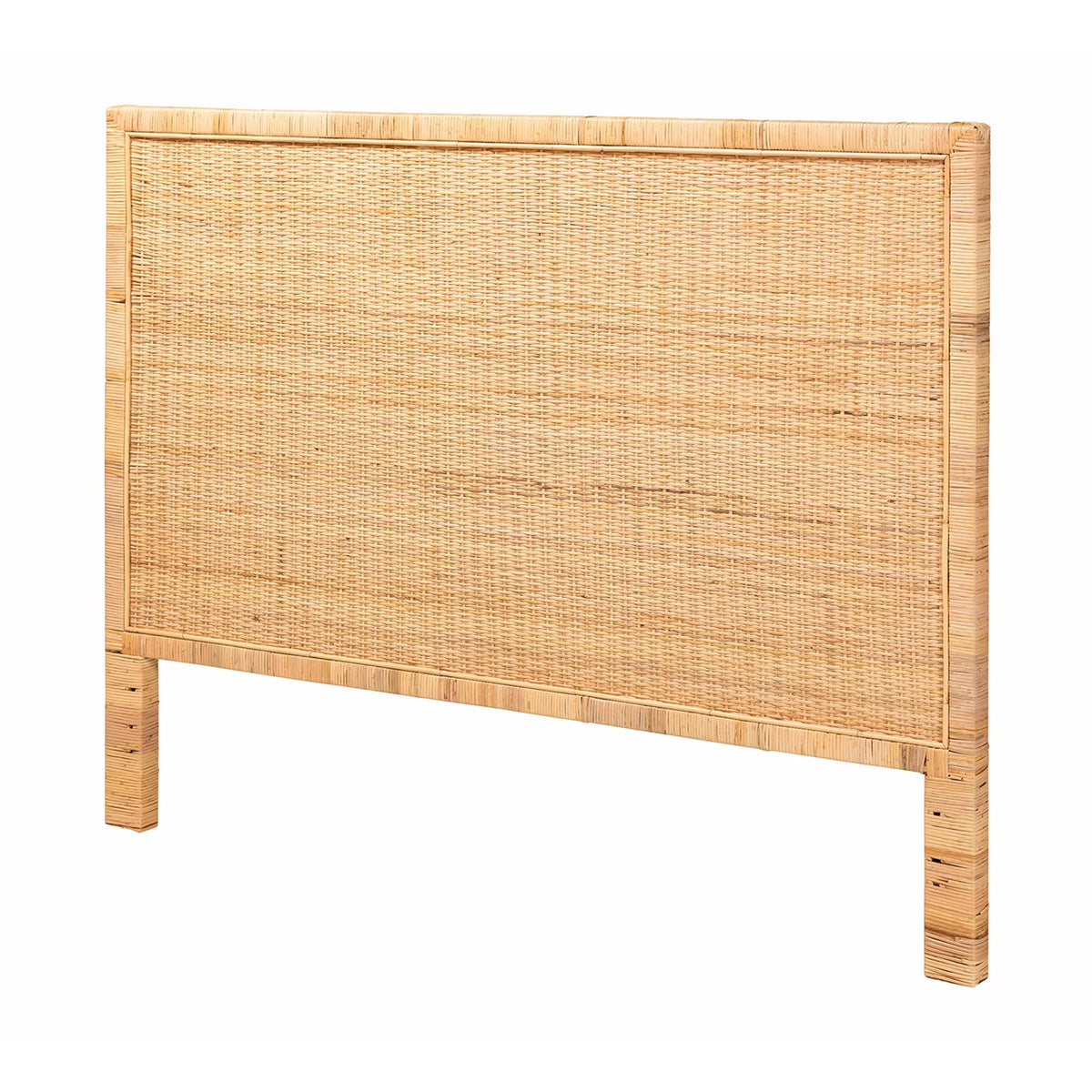 Natural Brown Rattan and Mahogany Wood King Size Headboard D788623