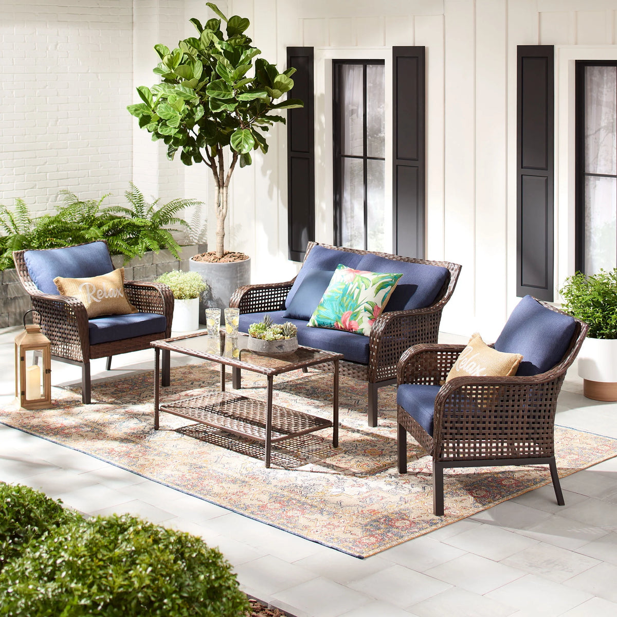 Blue 4 Piece Conversation Set G91159