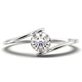 Solitaire 1 Carat Round Cut Diamond Moissanite Engagement Ring in 925 Sterling Silver With 18k White Gold Plating Band A328337