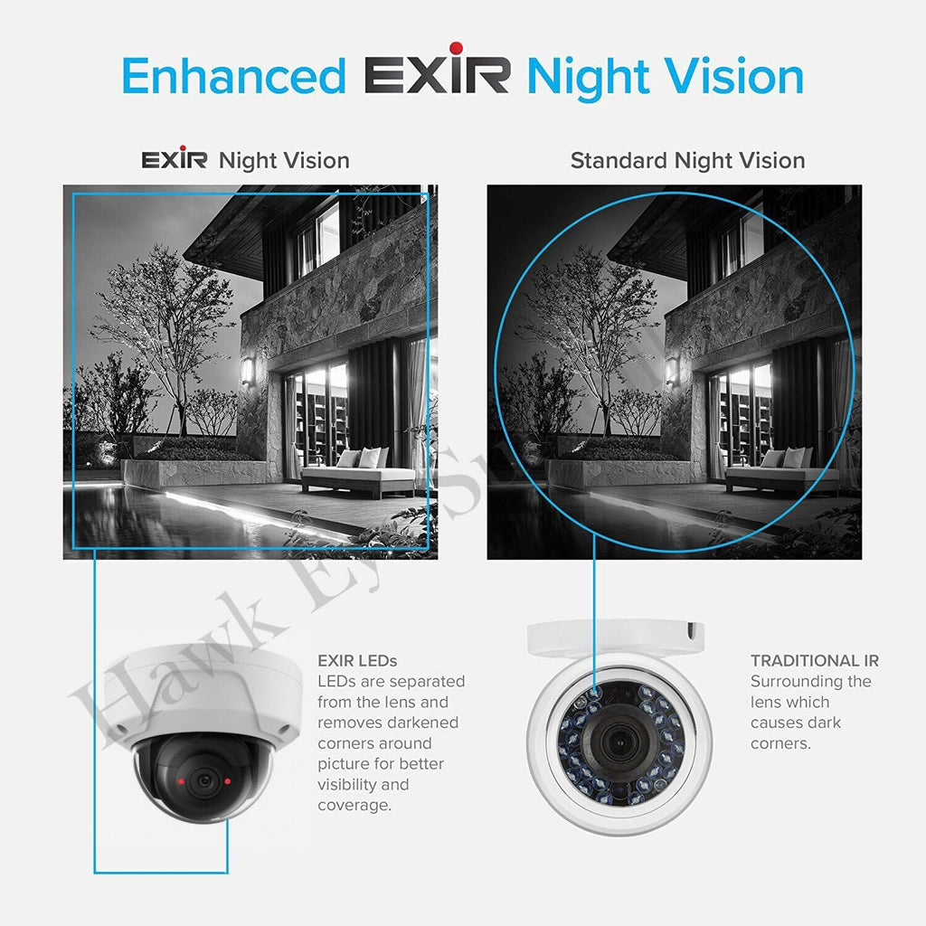 4MP PoE Security IP Camera Mini Dome Wide Angle 2.8mm Lens EXIR Audio and Alarm in and Out M69846