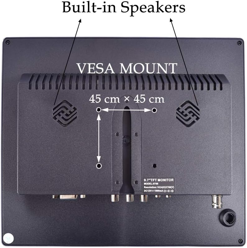 9.7 inch TFT LCD CCTV Monitor with VGA HDMI AV BNC USB Audio Ports Built-in Speaker Z726