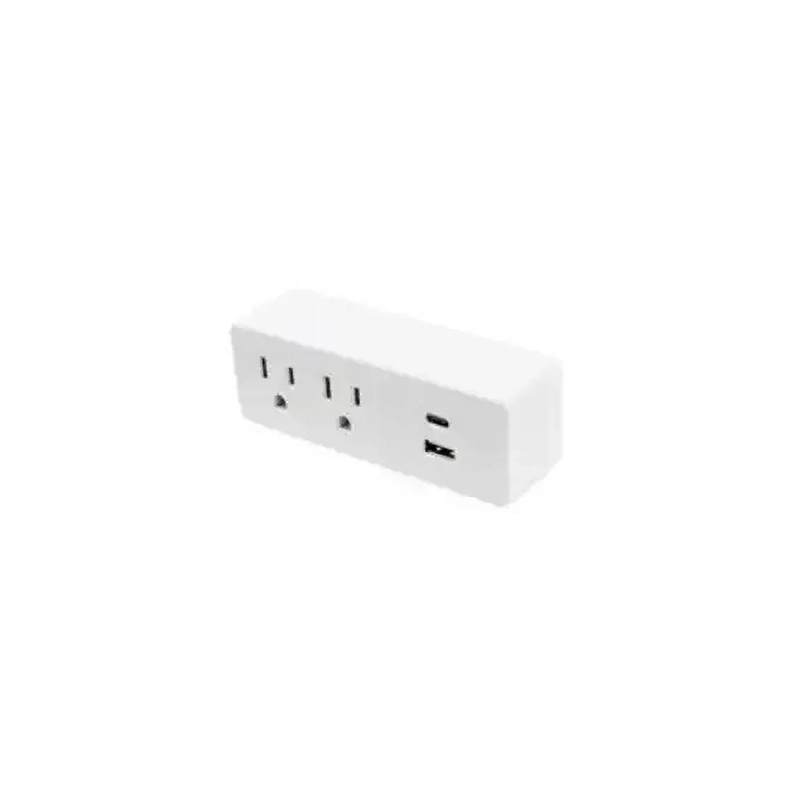 White 2-Outlet 2-USB Port Outlet Tap D5381