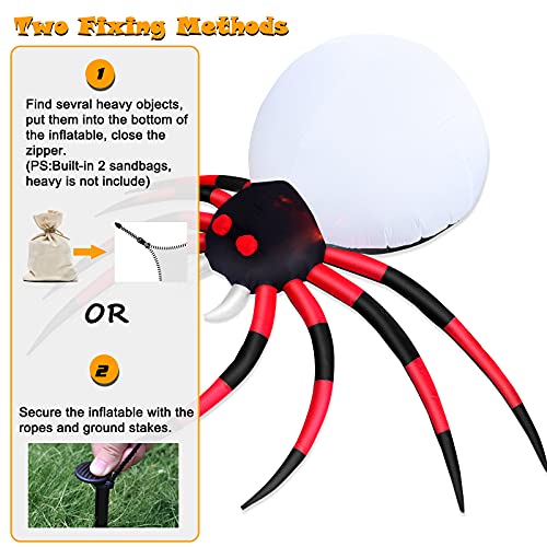 8 FT Halloween Inflatable Spider with LED V290802