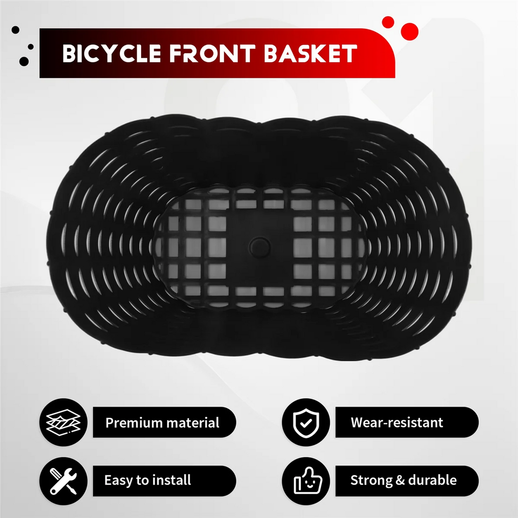 Black Plastic Kids Bike Basket Q544409