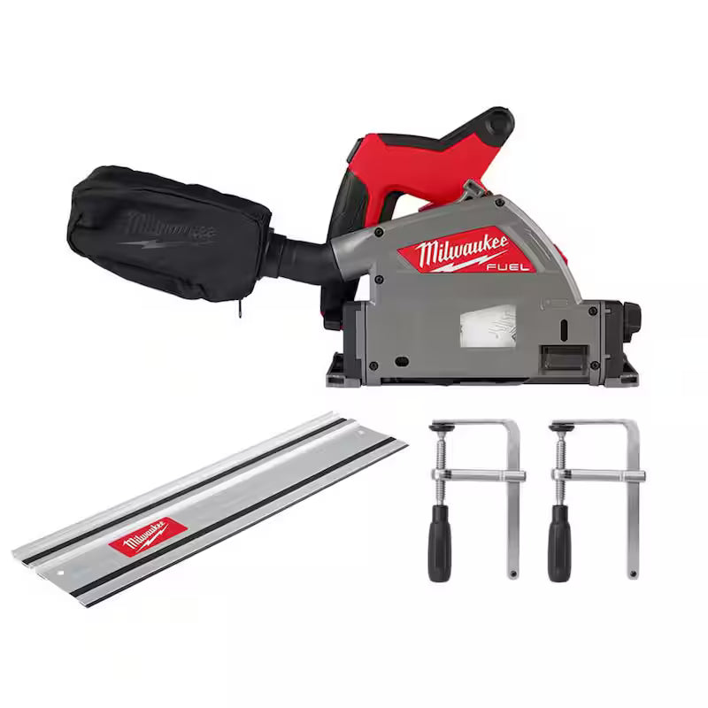 18V Cordless Brushless Plunge Cut Track Saw with Guide Rail and Track Clamps E843