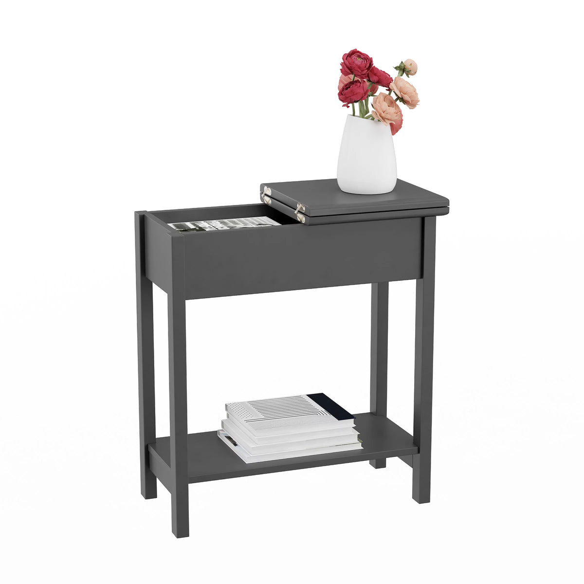 Gray Flip Top Side Console Table B4117