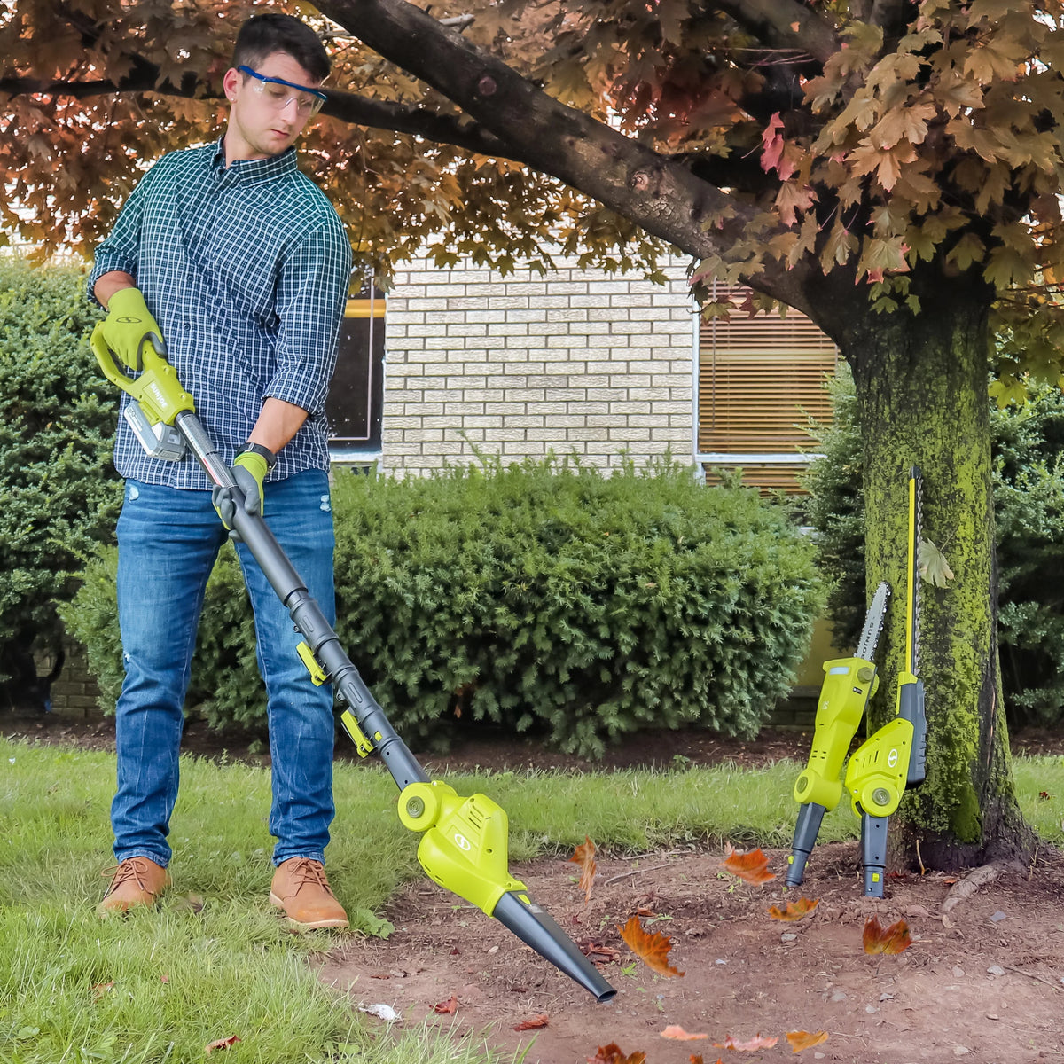 Cordless 3-in-1 Hedge Trimmer Pole Saw Leaf Blower G959