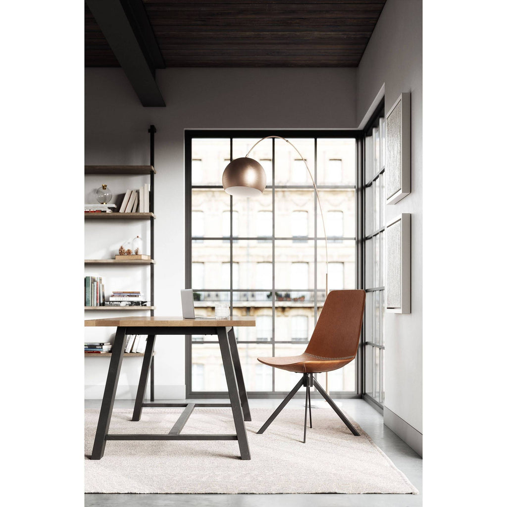 Brown Faux Leather Break Room Chair Q815104