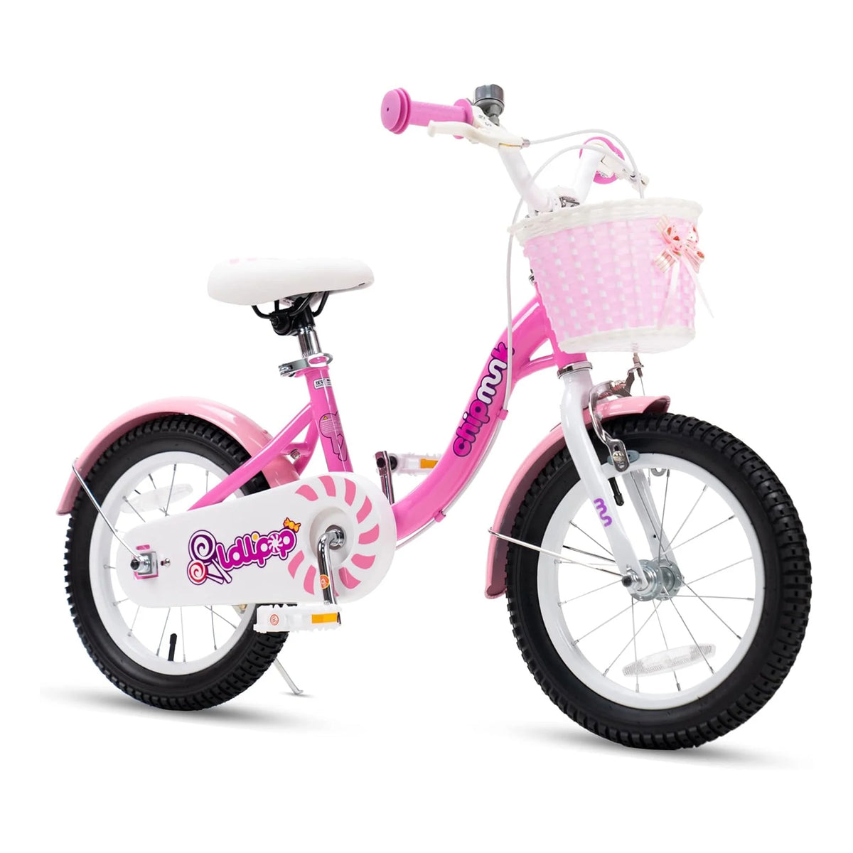 14 Inch Girls Kids Bike with Basket Training Wheels T6465