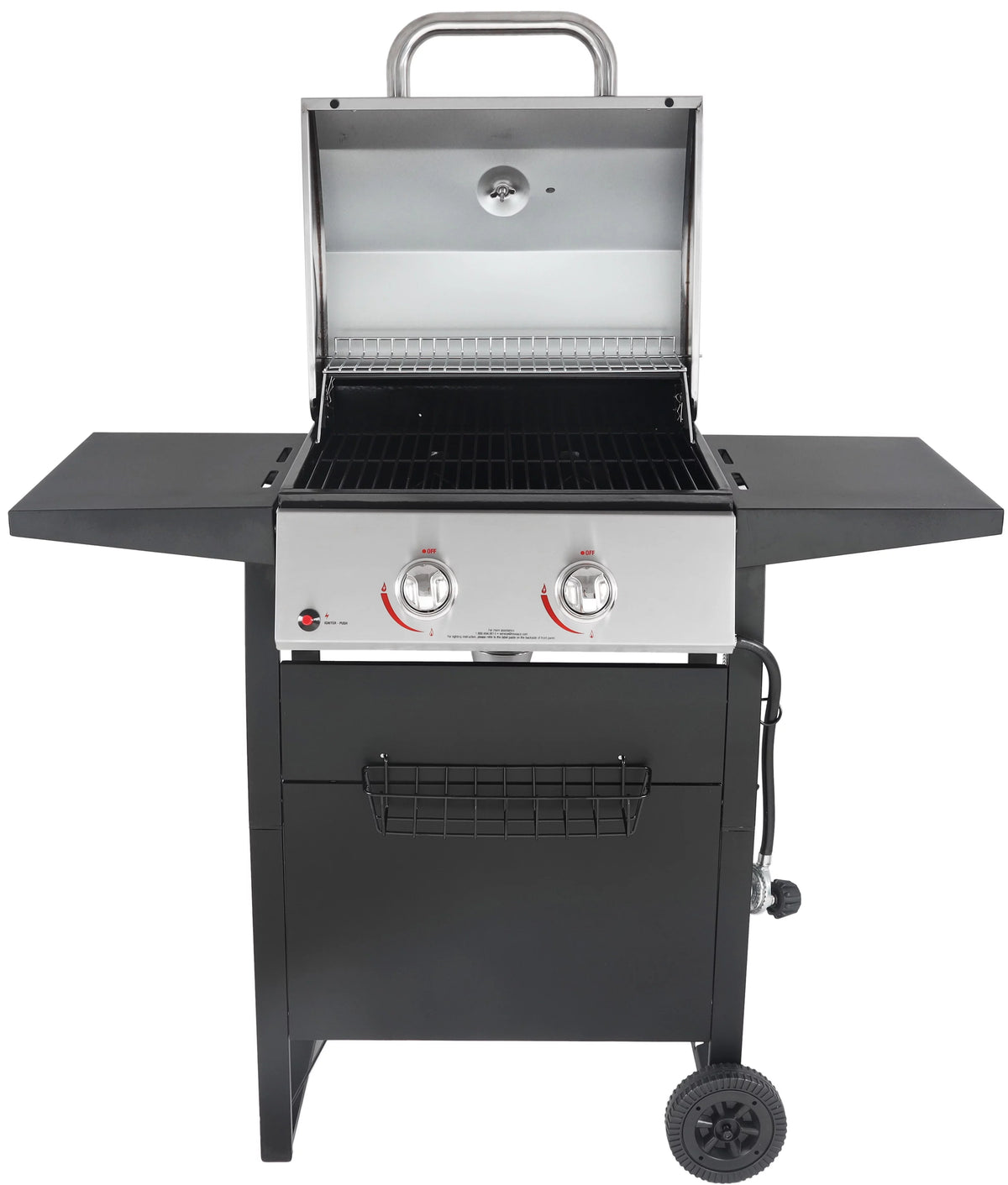 2-Burner Propane Gas Grill, Stainless and Black M7669
