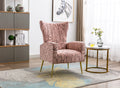 Velvet Wing Back Accent Chair with Metal Gold Legs C43065