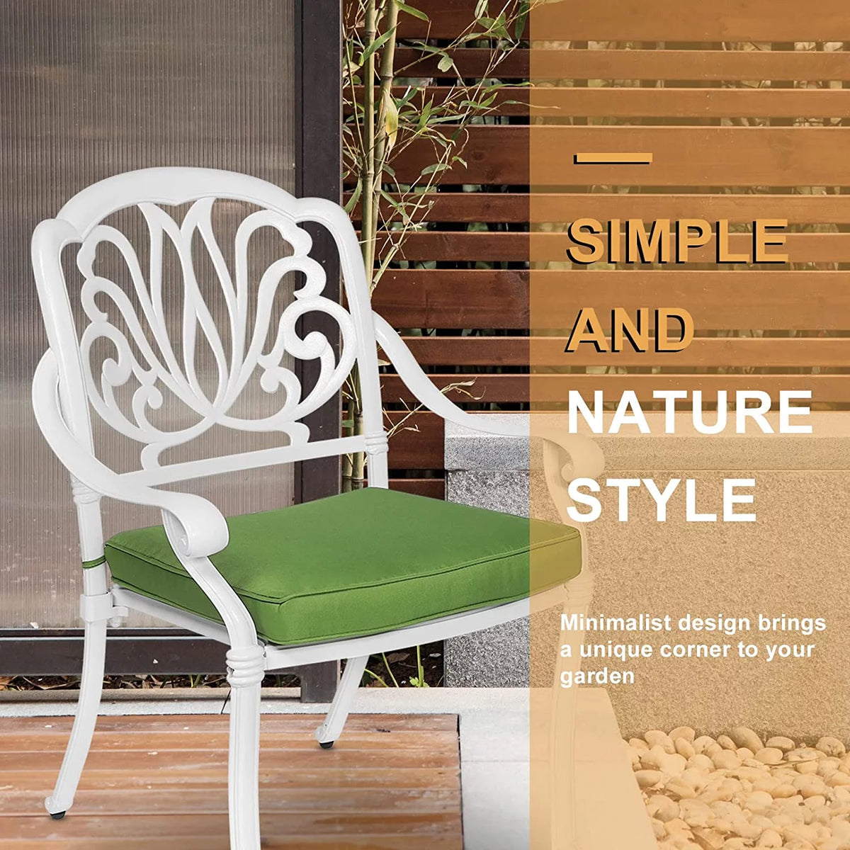 3-Piece Cast Aluminum Outdoor Patio Dining Set with 2 Cushioned Chairs and Round Table H829