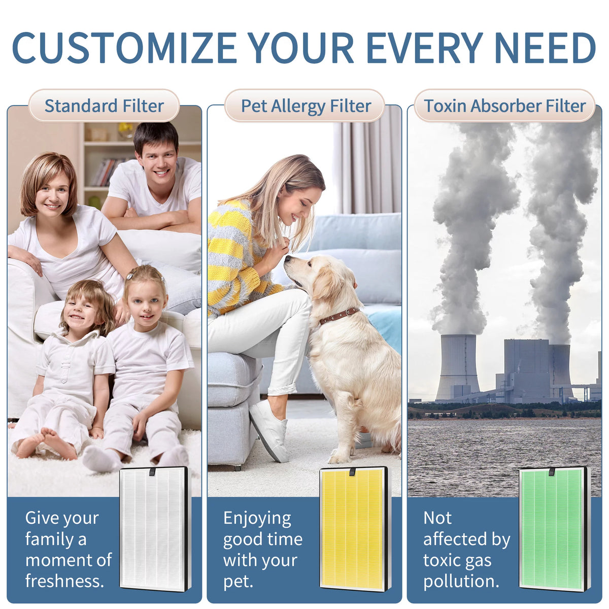 Replacement Filter for Air Purifier, H13 True HEPA and Activated Carbon, 2-Pack W8813