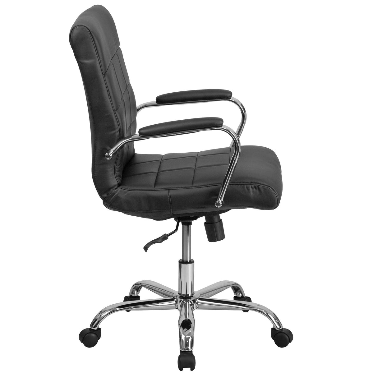 Black and Silver Mid-Back Executive Swivel Office Chair U72000