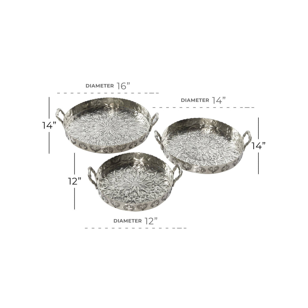 Silver Aluminum Tray (Set of 3) L6204