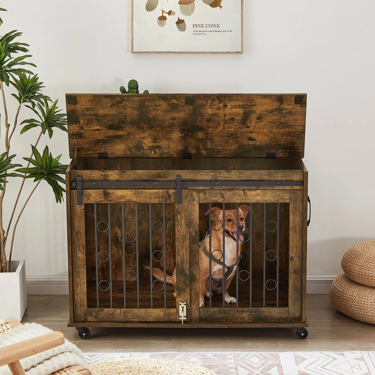 39" Dog Crate with Partition and Sliding Door N784507