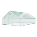 Extra Large Metal Walk-in Chicken Coop with Waterproof Cover J9571