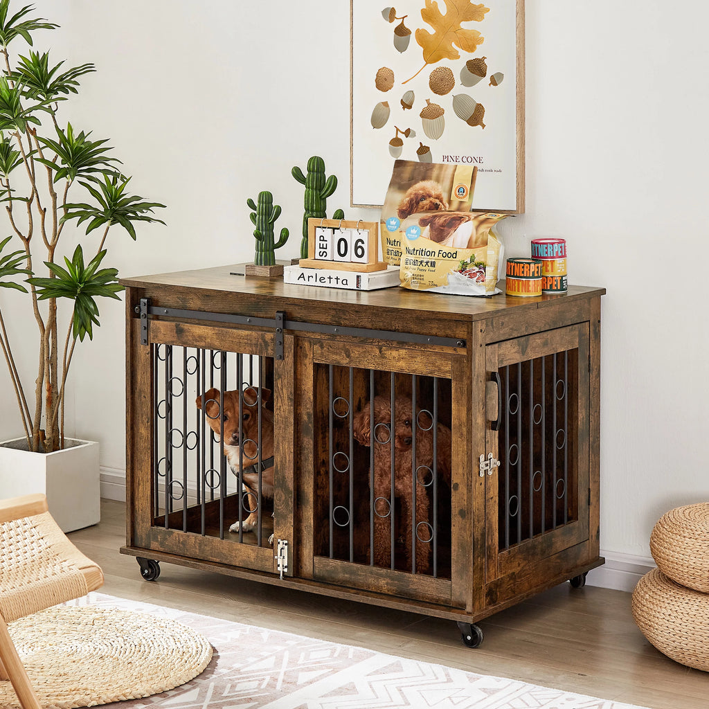 39" Dog Crate with Partition and Sliding Door N784507